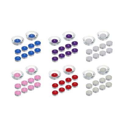 LADECOR Set of scented candles with candlesticks, (10+2), glass, paraffin, 6 types
