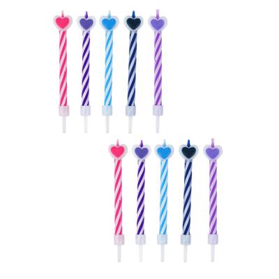 Captain Veselchak Set of candles for cake with heart decor