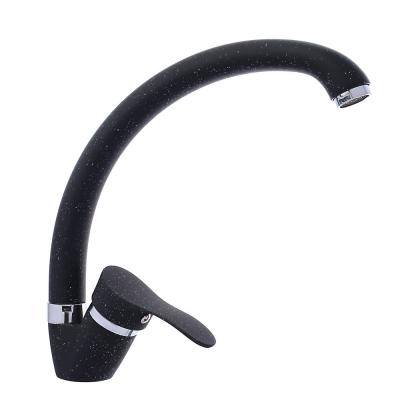 SoyuzKran Kitchen faucet, high spout 25cm, ceramic. cartridge 35mm, black, zinc, SK01-C109