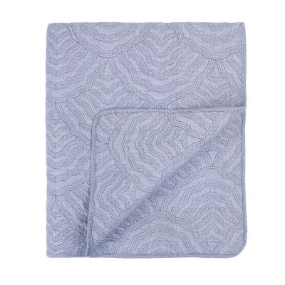 BY COLLECTION Patterned bedspread 260x260cm, 100% cotton, light gray