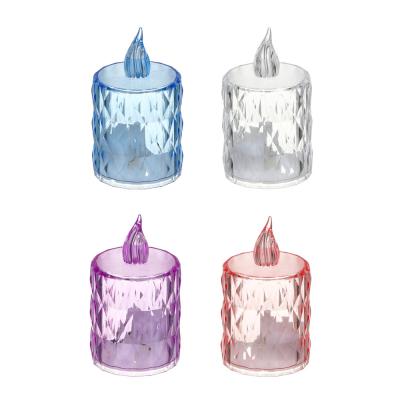 Decor lamp. in the form of a candle with LED backlight, 1 mode, polystyrene, 3.6x6.5 cm, 3xAG10.4 colors, art.2