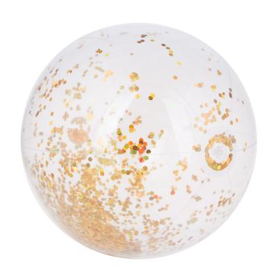 RED Inflatable beach ball with glitter 53cm, PVC