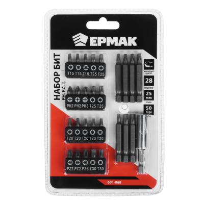 ERMAK Set of bits on a blister of 28 items, 20 bits 25mm, 7 bits 50mm, magnetic adapter 60mm
