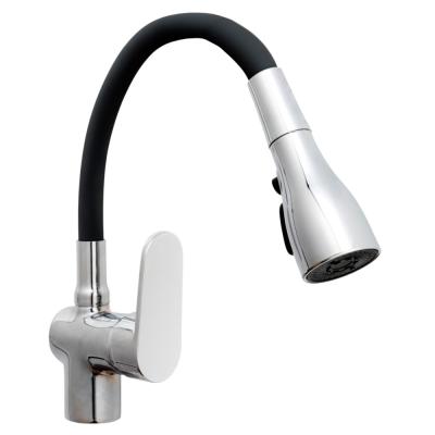 RAIN Kitchen faucet Vesta, silicone spout, 3 modes, 40mm cartridge, brass, black/chrome
