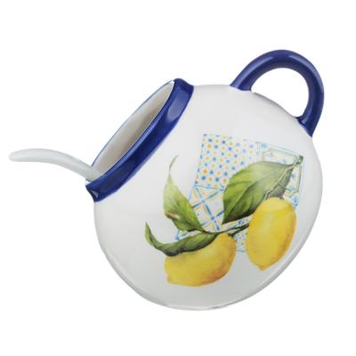 MILLIMI Lemons Salt shaker with spoon, 170ml, 9.5x10 cm, ceramics