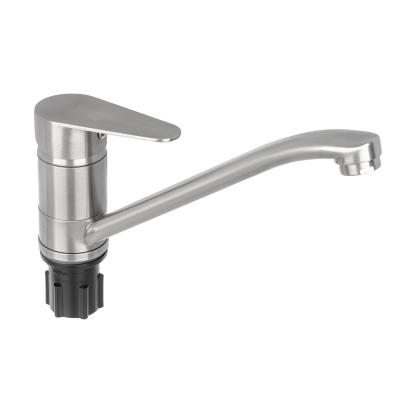 SoyuzKran Kitchen faucet, low spout 25cm, ceramic. cartridge 40mm, stainless steel steel, SS01-I134