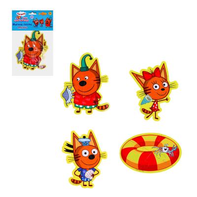 IGROLAND Soft puzzles "Three cats and a sea of ​​adventures", 4 pieces, EVA, cardboard 16x26x2cm
