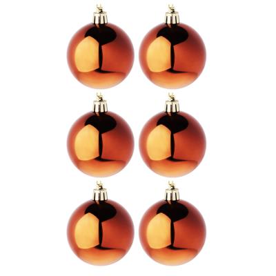 SNOW BOOM Set of balls 6pcs 6cm plastic, bronze
