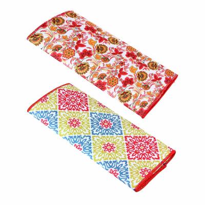 RED Microfiber dish drying cloth, 38x50cm, 210gsm, 2 designs