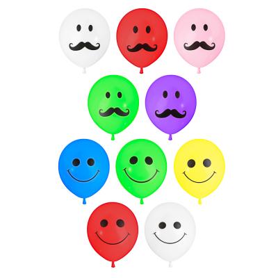 Captain Veselchak Balloons with a pattern 2 tbsp. 12" 5 pcs. Smileys, Mustache, 518032/031