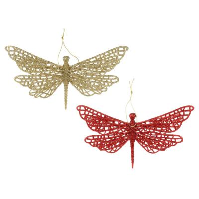 SNOW BOOM Set of Christmas tree decorations, 2 pieces, Dragonflies, 8x17 cm