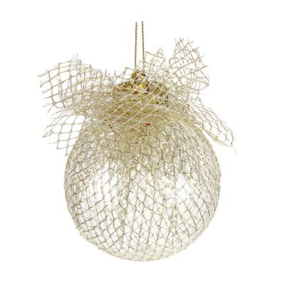 SNOW BOOM Ball 8 cm in veil, gold, plastic, polyester, art.23-9