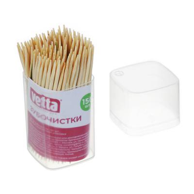 VETTA Toothpicks 150pcs, bamboo, plastic packaging