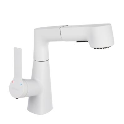 SoyuzKran Kitchen faucet, swivel spout 360g, cartridge 35mm, zinc, white SS01-R133