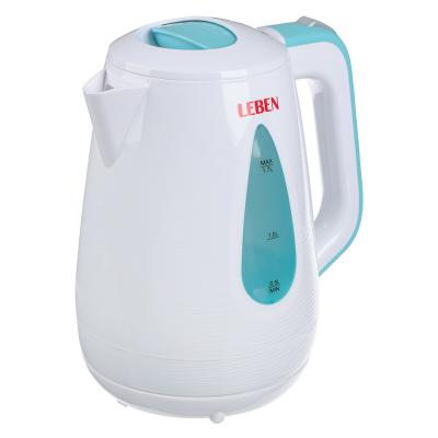 LEBEN Electric kettle 1.7 l, 1850 W, hidden heating element, plastic, LED backlight, 2