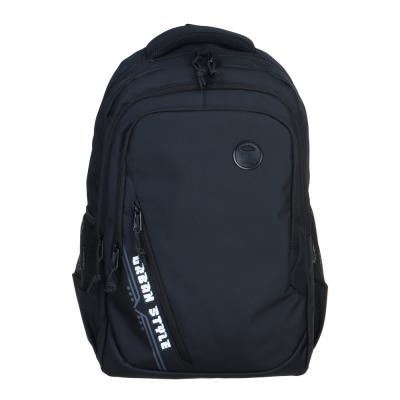 Universal backpack 50x36x15cm, 2 compartments, 4 pockets, back with erg elements, patch, handle, PE, black