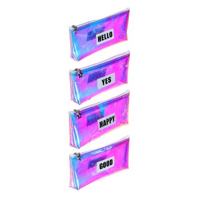 Triangular pencil case, 19.5x8.5x3cm, metallic TPU, star-shaped puller, 4 designs, PVC box